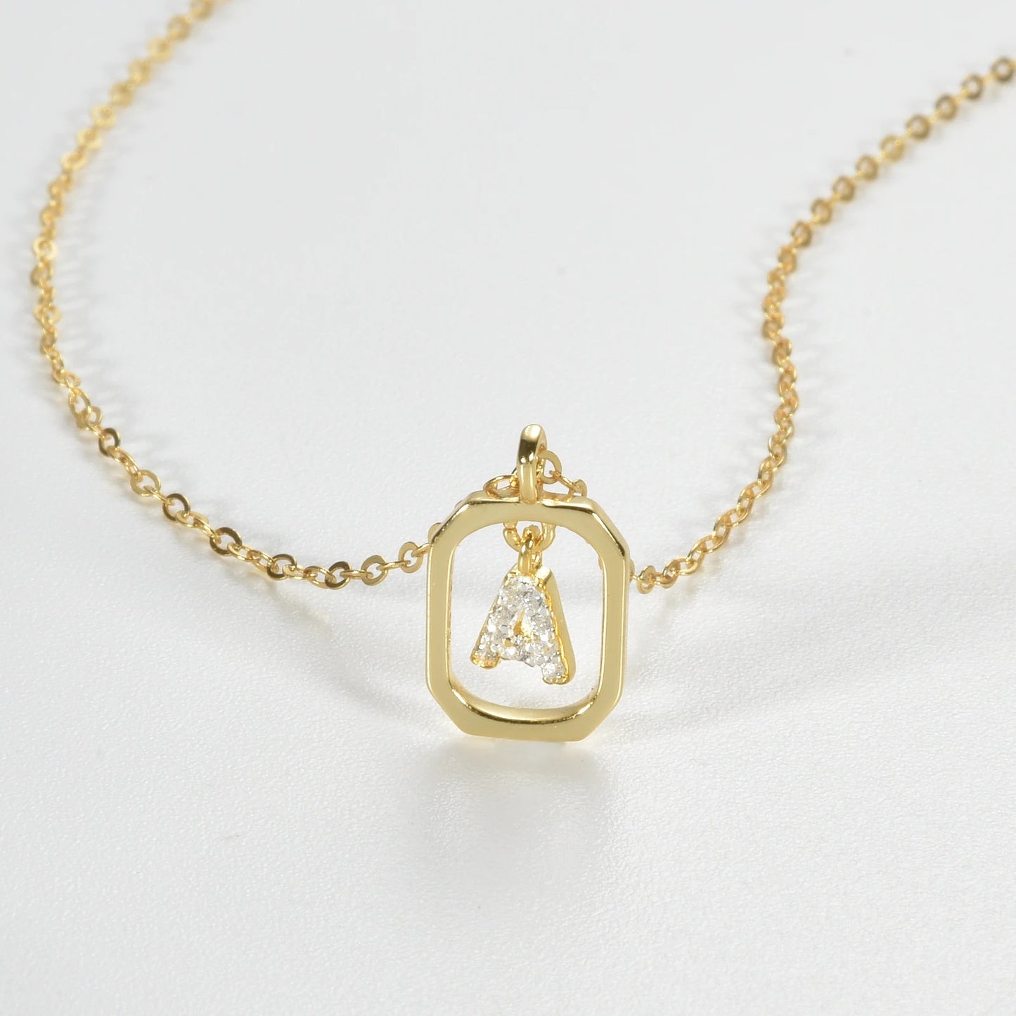 Elegance Shine | 925 Sterling Silber Alphabet Halskette Initial Choker A-Z Buchstaben Schlüsselbein Kette