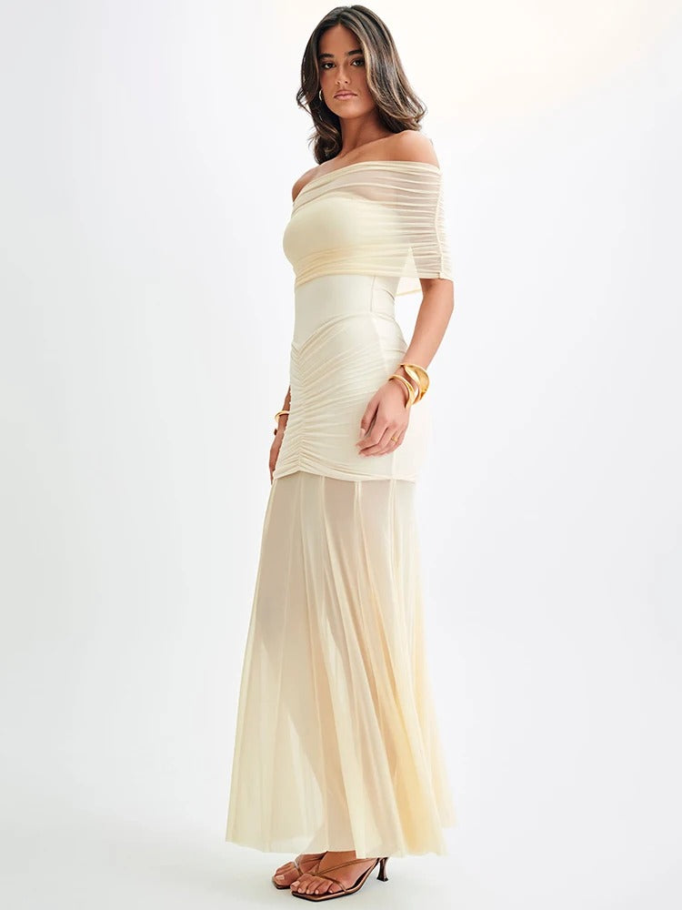 Lina | Das Mozision schulter- und rückenfreie Maxi-Kleid