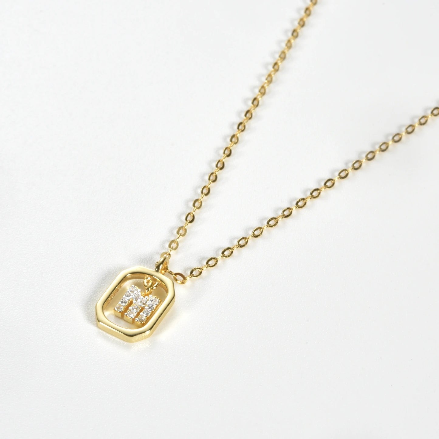 Elegance Shine | 925 Sterling Silber Alphabet Halskette Initial Choker A-Z Buchstaben Schlüsselbein Kette