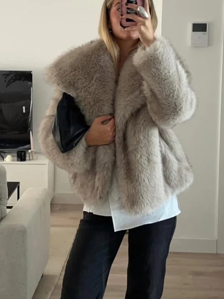 LuxuraStyle | Frau Herbst Winter Kunstpelz Mantel
