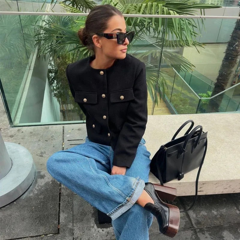 EleganceWear | Frau Oberbekleidung Herbst Langarm Kurzjacke