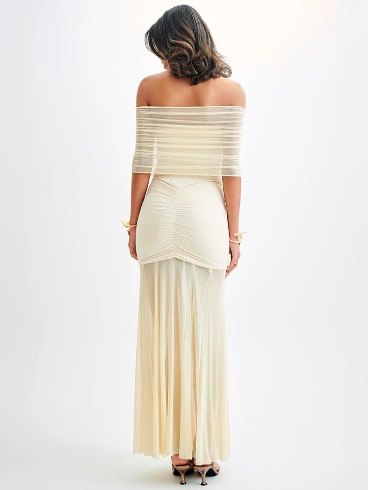 Lina | Das Mozision schulter- und rückenfreie Maxi-Kleid