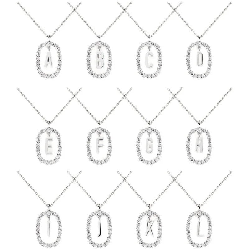 Luxe Essentials | 925 Sterling Silber Monogramm Halskette Initial Anhänger Choker