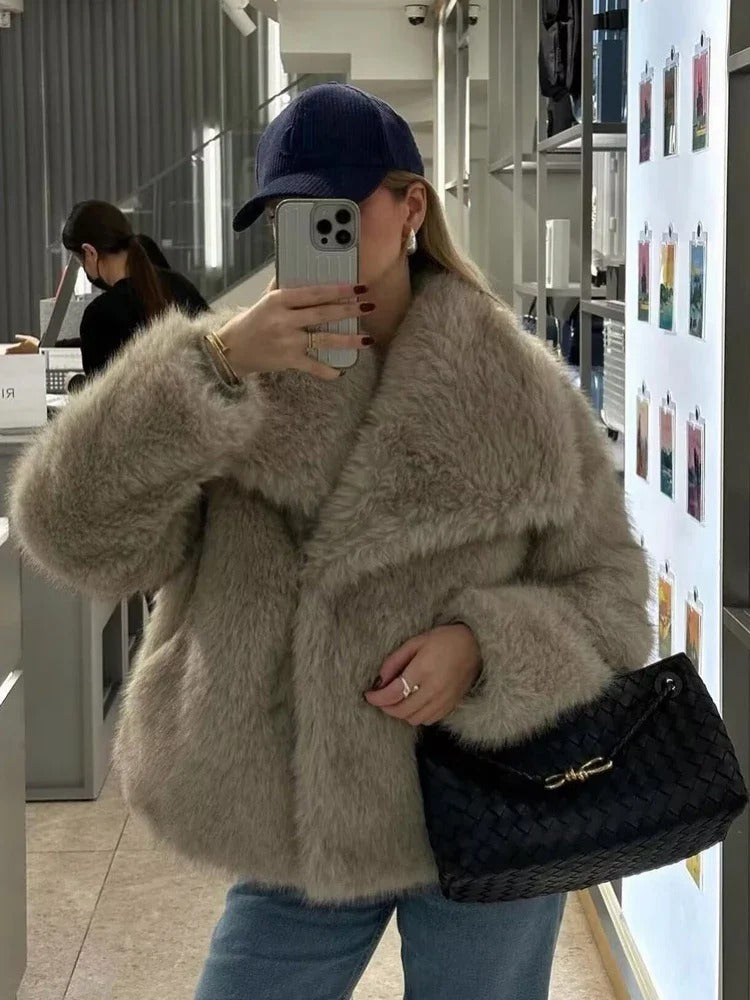 LuxuraStyle | Frau Herbst Winter Kunstpelz Mantel