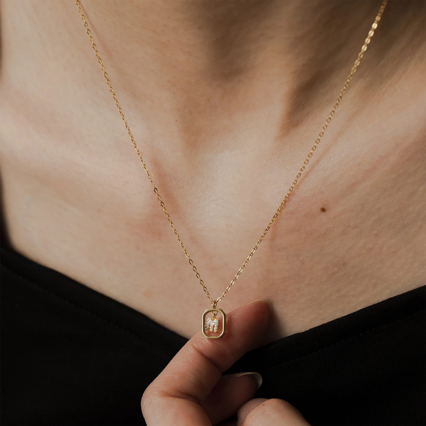 Elegance Shine | 925 Sterling Silber Alphabet Halskette Initial Choker A-Z Buchstaben Schlüsselbein Kette