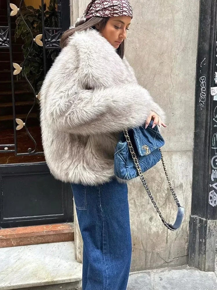 LuxuraStyle | Frau Herbst Winter Kunstpelz Mantel