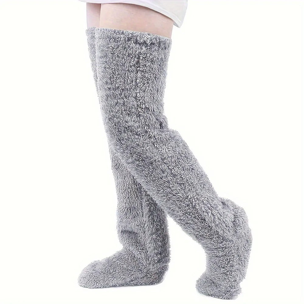 Flauschige Bein Socken Hausschuhe