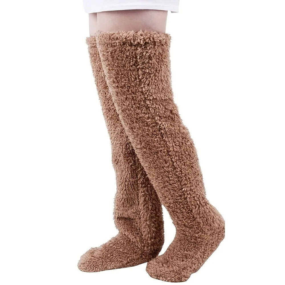 Flauschige Bein Socken Hausschuhe
