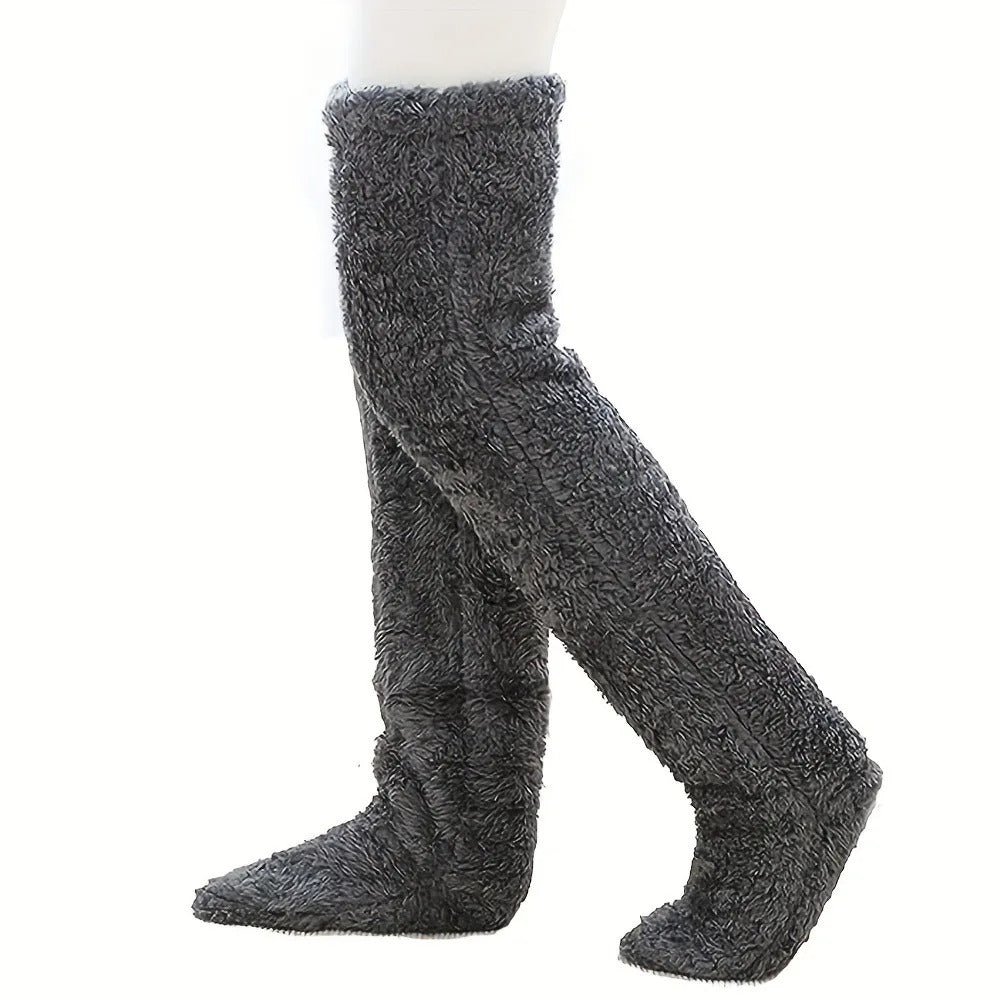 Flauschige Bein Socken Hausschuhe