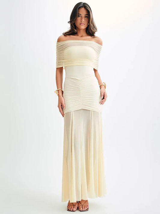 Lina | Das Mozision schulter- und rückenfreie Maxi-Kleid