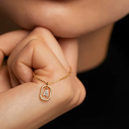Elegance Shine | 925 Sterling Silber Alphabet Halskette Initial Choker A-Z Buchstaben Schlüsselbein Kette