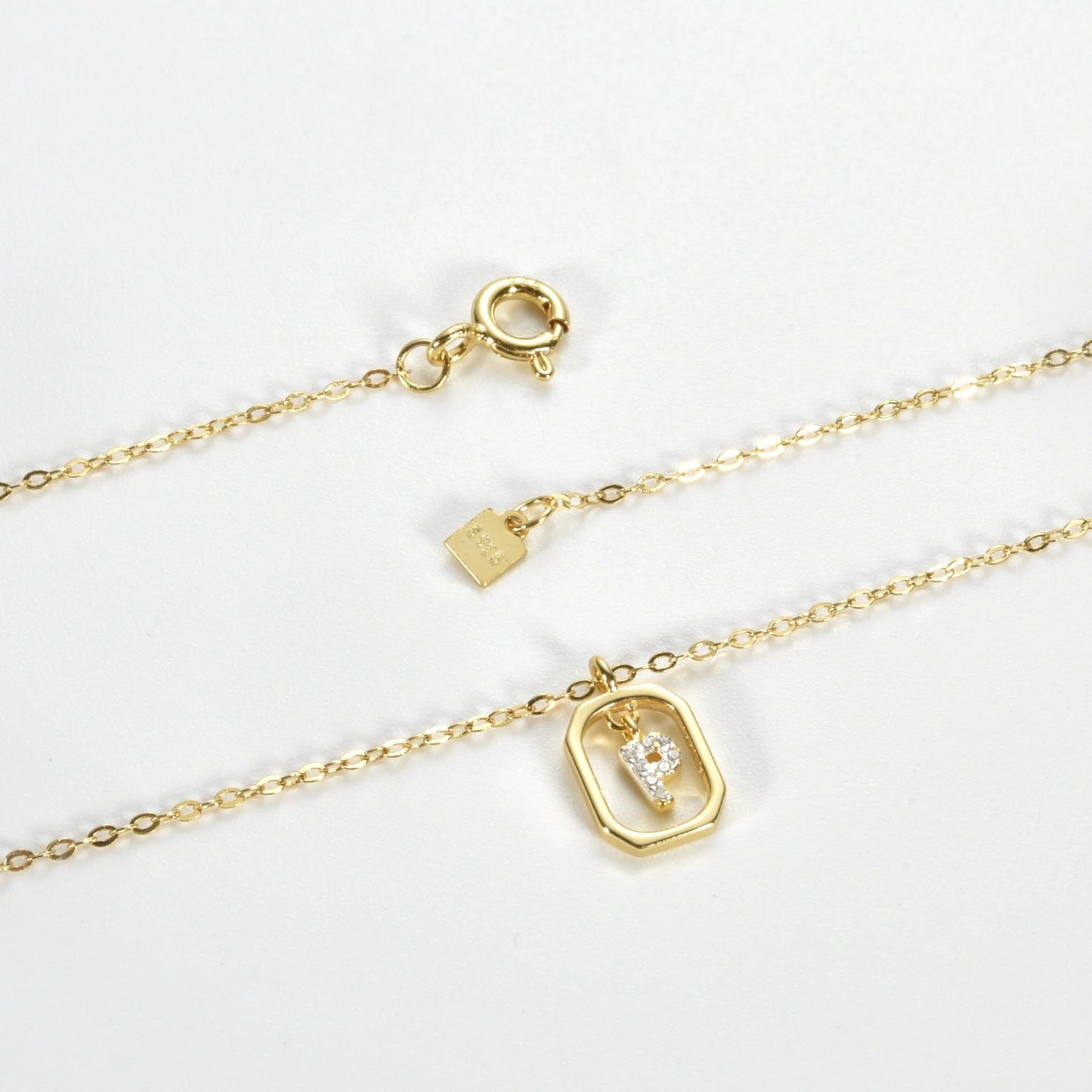 Elegance Shine | 925 Sterling Silber Alphabet Halskette Initial Choker A-Z Buchstaben Schlüsselbein Kette