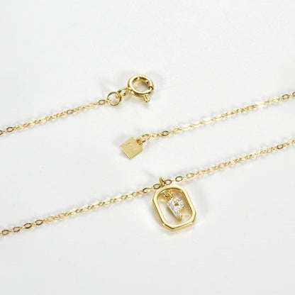 Elegance Shine | 925 Sterling Silber Alphabet Halskette Initial Choker A-Z Buchstaben Schlüsselbein Kette