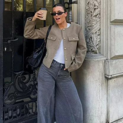 EleganceWear | Frau Oberbekleidung Herbst Langarm Kurzjacke