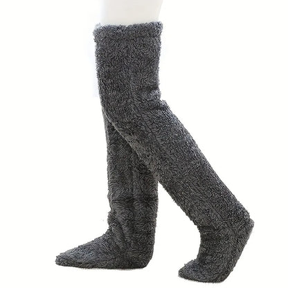 Flauschige Bein Socken Hausschuhe